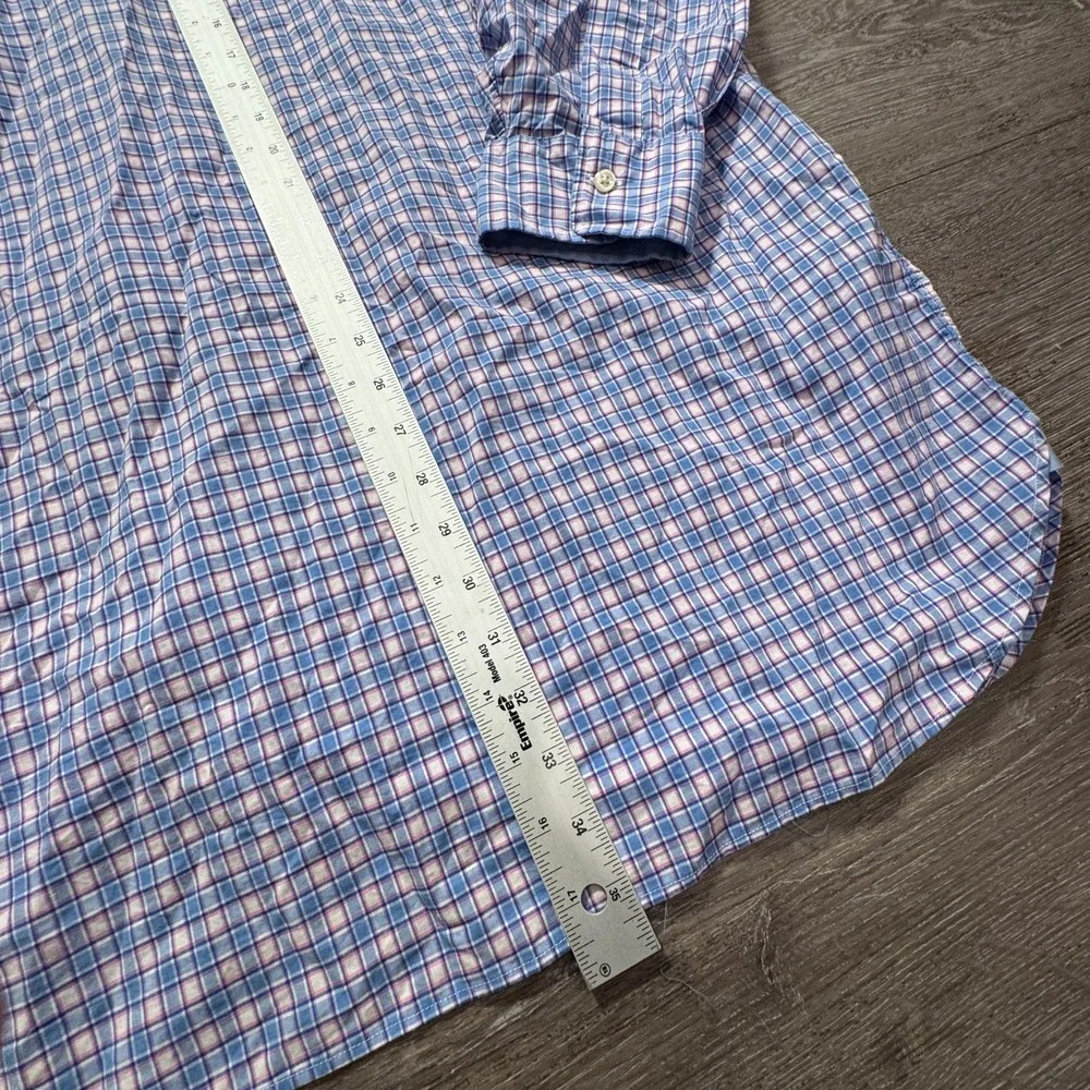 Polo Ralph Lauren Shirt Mens 2XLT Blue Plaid Pink Pony Stretch Cotton Preppy SEO